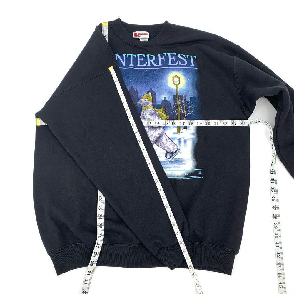 Holoubek VTG 1992 Milwaukee Winterfest Black Crewneck Sweatshirt Unisex Size XL - Picture 8 of 8